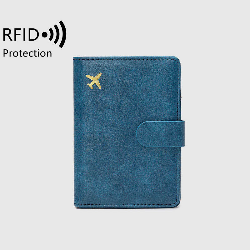 Daily Large Capacity RFID Leather Passport Holder Multifunctional Card Holder