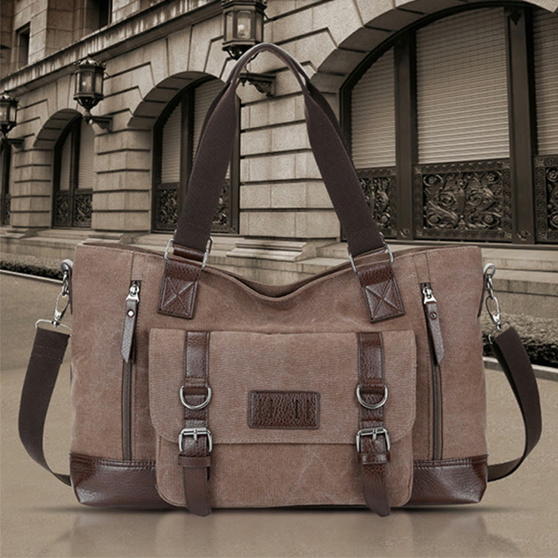 Portable Multifunctional Tote Bag Canvas Tote Messenger Bag