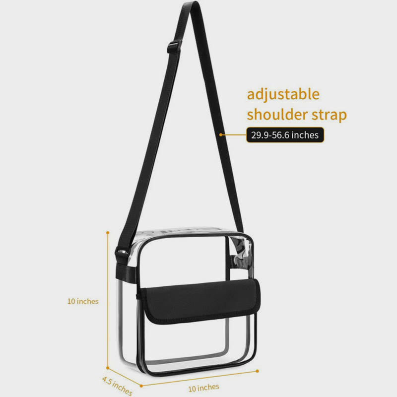 Transparent Messenger Bag Zipper Tote Bag Casual Shopping Large Capacity Waterproof Gym Bag