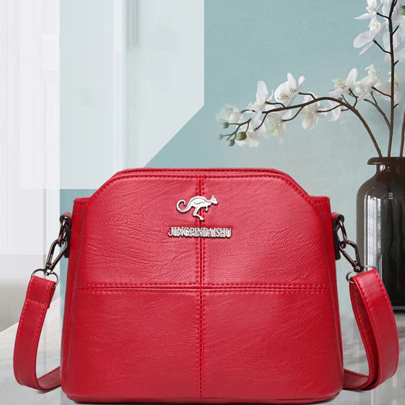 Women's Messenger Multi-Compartment Shoulder Tote Small Casual Faux Leather Messenger Bag