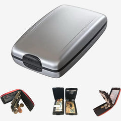 Simple Men's Smart Case RFID Blocking Aluminum Alloy Wallet Case Card Holder Money Clip