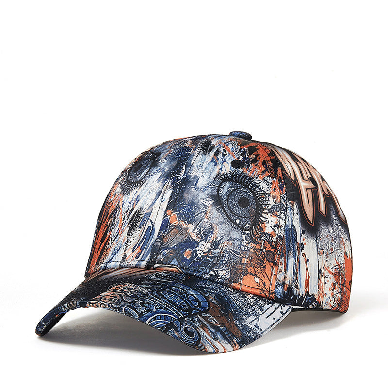 Skull Abstract Graffiti Baseball Cap Mens Fashion Casual Sun Visor Cap