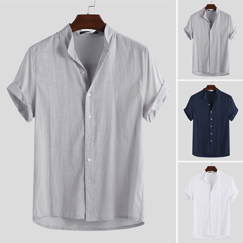 Men's Linen Loose Artistic Tops Holiday Casual Shirts