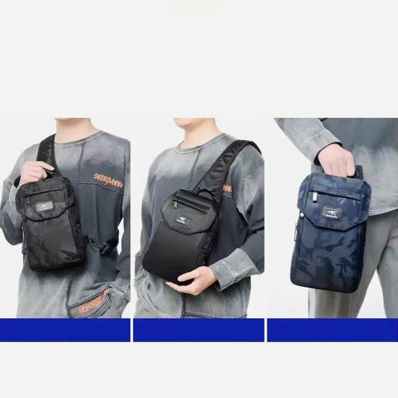 Outdoor Sports Messenger Bag Wide Shoulder Strap Men's Casual Backpack