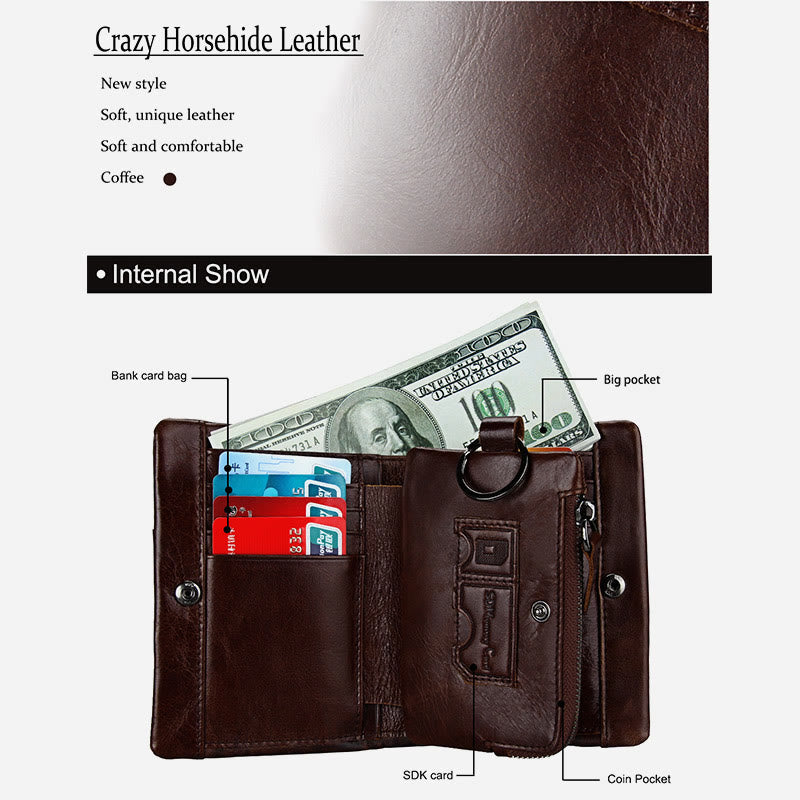 Wallet For Men RFID Multiple Slots Portable Daily Purse