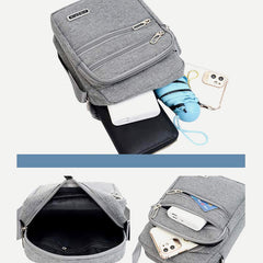 Men's Nylon Messenger Bag Outdoor Travel Business Shoulder Bag Passport Phone Wallet Bag Pouch