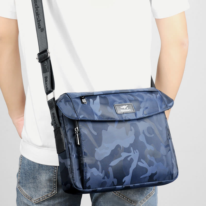 Casual Messenger Bag Oxford Fabric Navy Blue Men's Messenger Bag