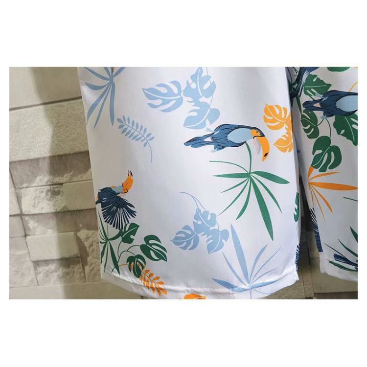 Men's Summer Beach Quick-drying Printing Loose Casual Hawaiian Flower Shorts