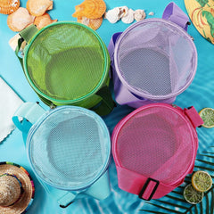 Beach Toys Mesh 4-Piece Set Kids Beach Bag Summer Vacation Shell Storage Bag