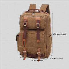 Men Canvas Shoulders Travel School Bags Outdoor Large Capacity Backpacks