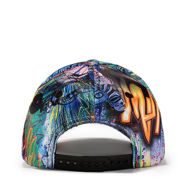 Skull Abstract Graffiti Baseball Cap Mens Fashion Casual Sun Visor Cap