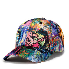 Skull Abstract Graffiti Baseball Cap Mens Fashion Casual Sun Visor Cap