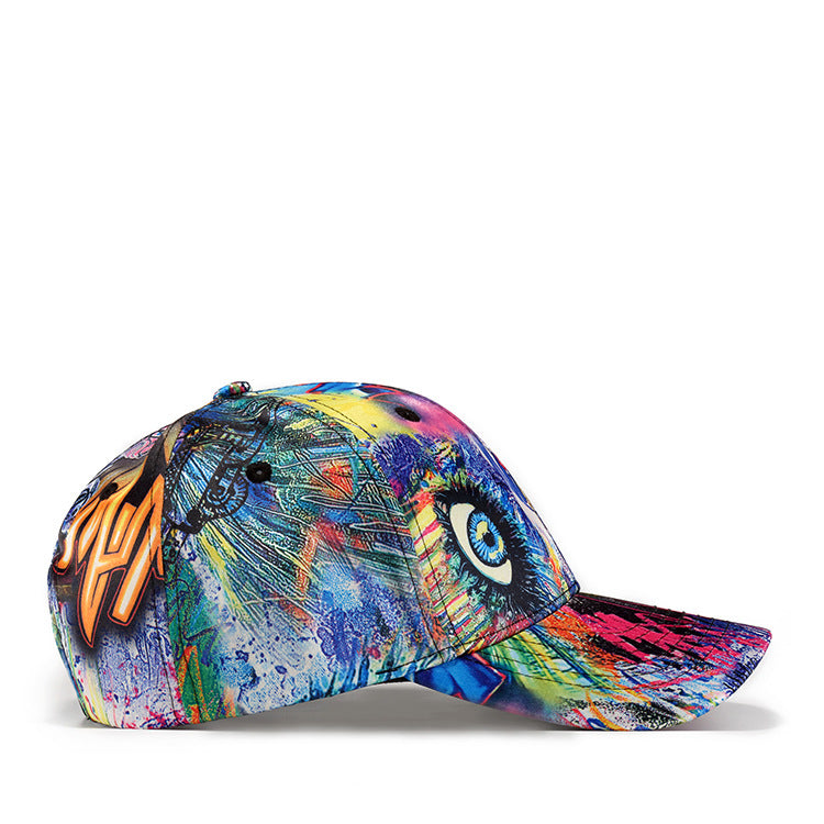 Skull Abstract Graffiti Baseball Cap Mens Fashion Casual Sun Visor Cap