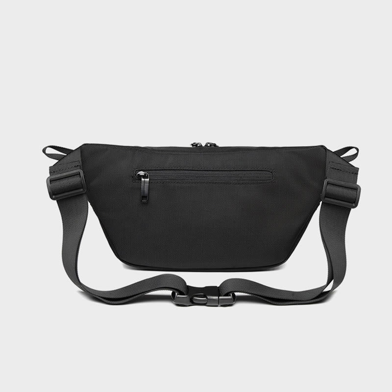 Men's Portable Waist Bag Simple Casual Adjustable Large Capacity Waterproof Belt Messenger Bag