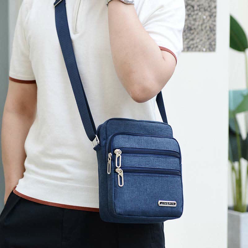 Men's Nylon Messenger Bag Outdoor Travel Business Shoulder Bag Passport Phone Wallet Bag Pouch