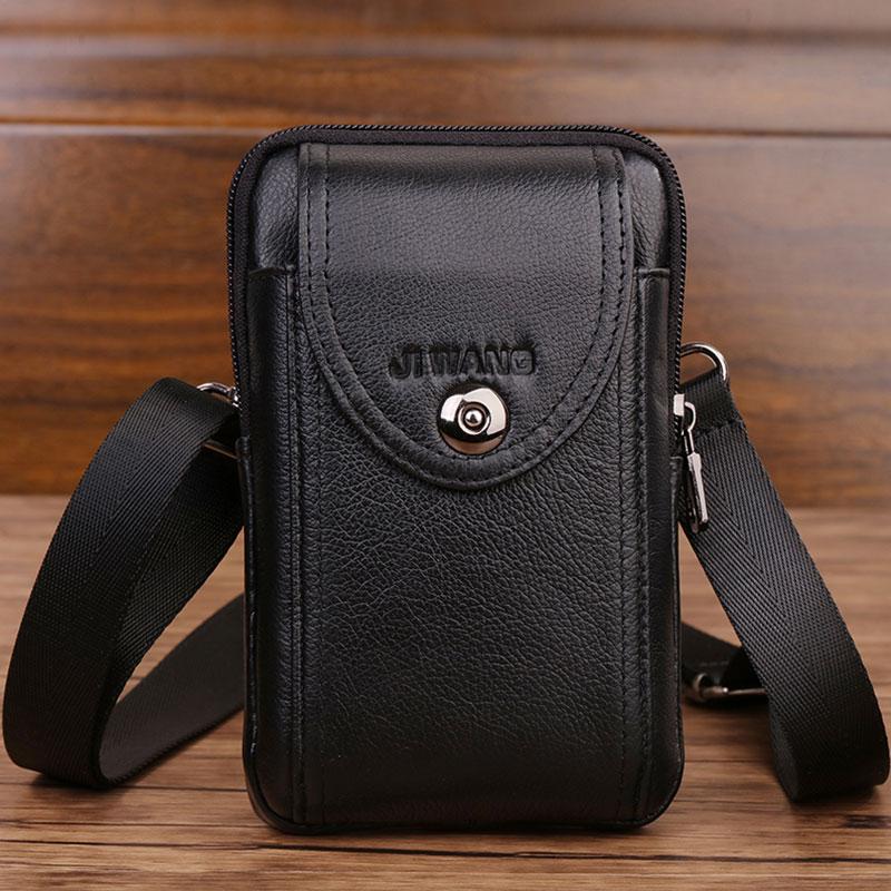 Retro Genuine Belt Wallet Multifunctional Waist Bag Messenger Bag