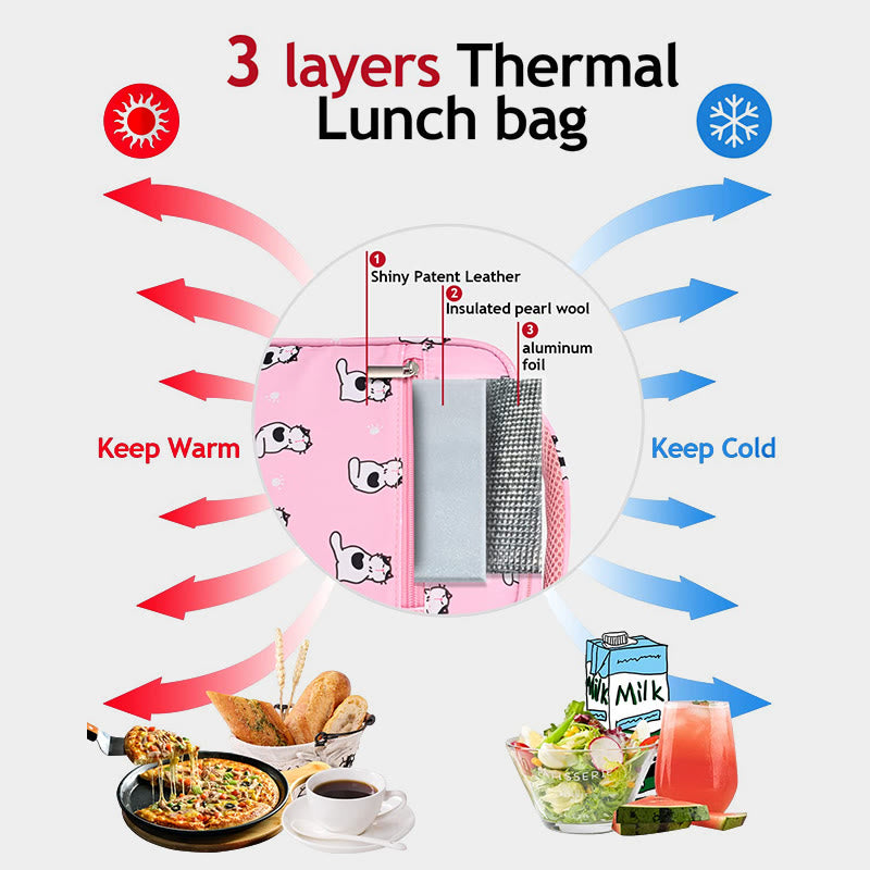 Kids Lunch Box Insulated Lunch Bag Cute Mini Cooler Insulation Messenger Thermal Bag