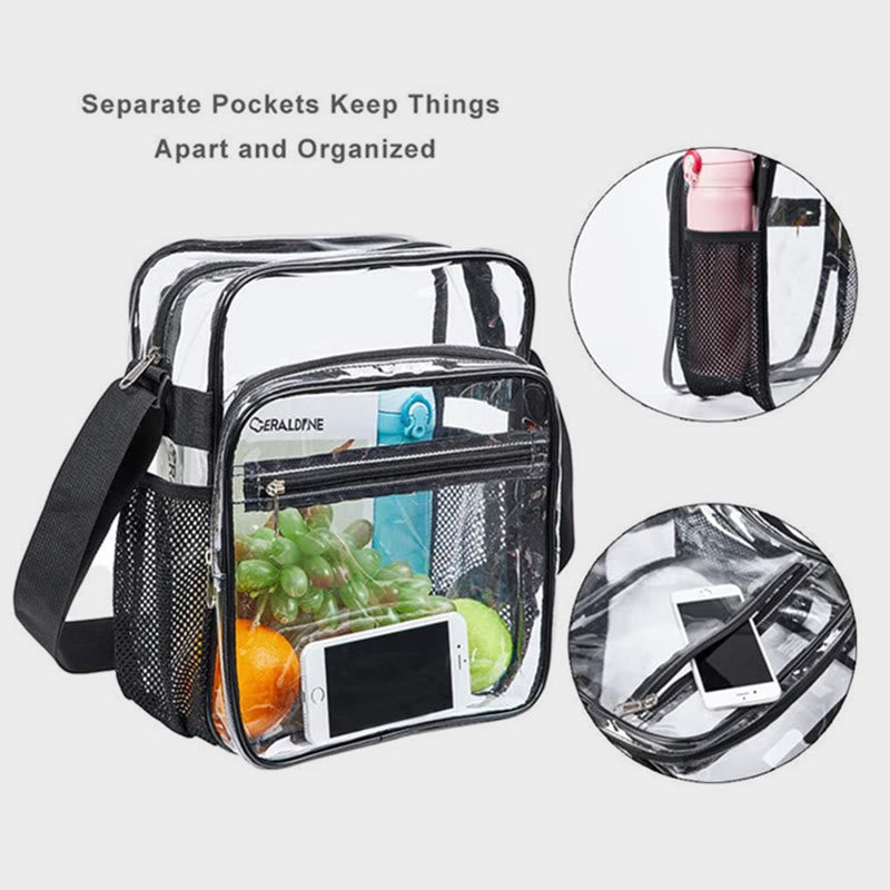 Adjustable Shoulder Strap Travel Shopping Messenger Bag Waterproof Transparent Tote Bag Organizer