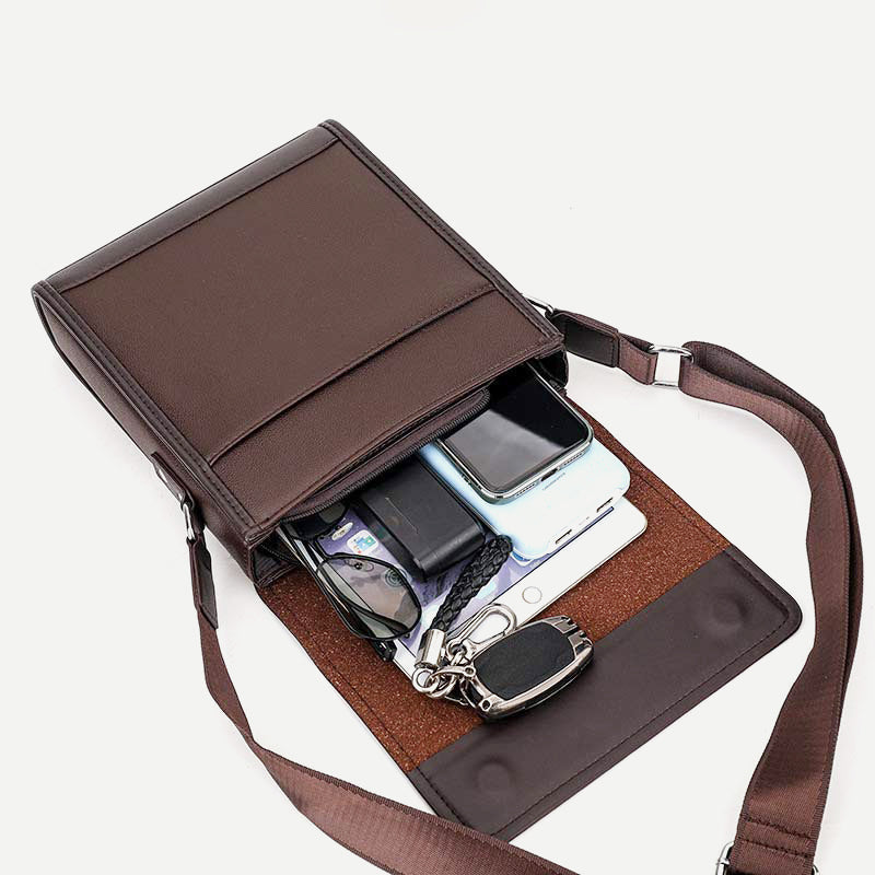 Men's Small Leather Messenger Bag Shoulder Bag Casual Wallet Handbag Messenger Bag