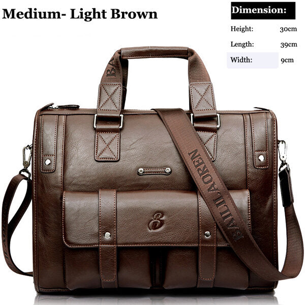 Men Business Vintage Laptop Briefcase Big Capacity Handbag Travel Bag