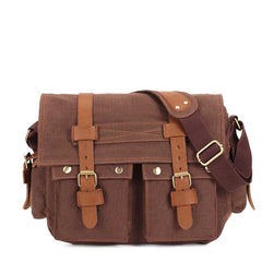 Men's Canvas Shoulder Bag Business Shoulder Messenger Bag Casual Briefcase Travel Messenger Bag