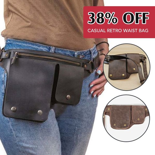 Men's Sports Fanny Bag Women's Leather Messenger Fanny Bag Hanger Thigh Bag