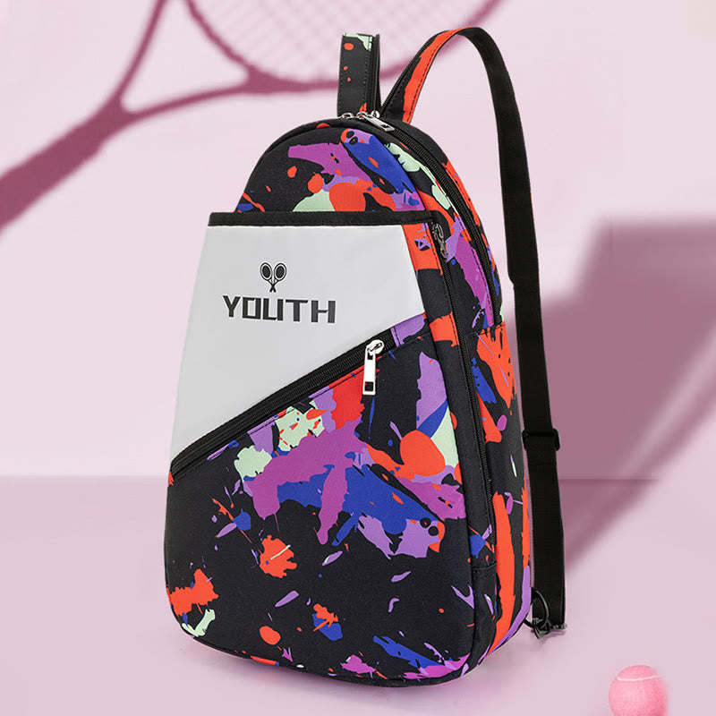 Colorful Youth Print Waterproof Durable Tennis Backpack Oxford Sports Racquet Bag