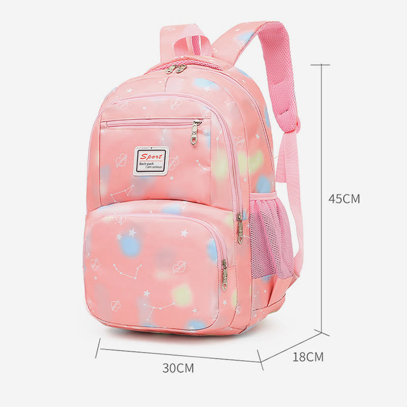 Color Printing Children's Schoolbag Elementary School Backpack Three-piece Light-colored Backpack