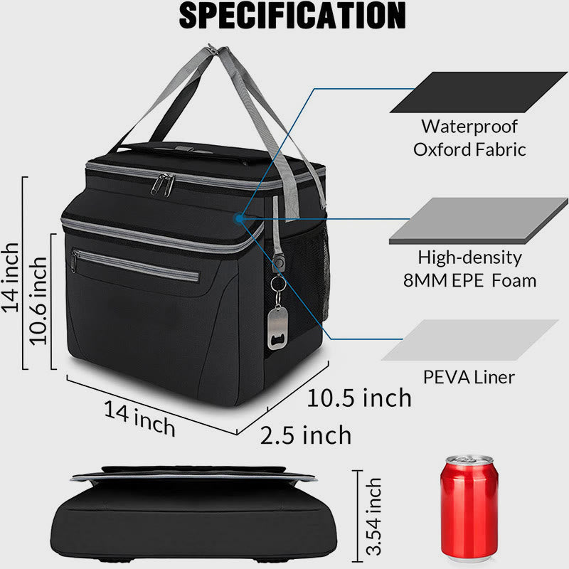 Heat Insulation Leakproof Outdoor Camping Waterproof Beach Picnic Foldable Insulation Bag Cooler Bag