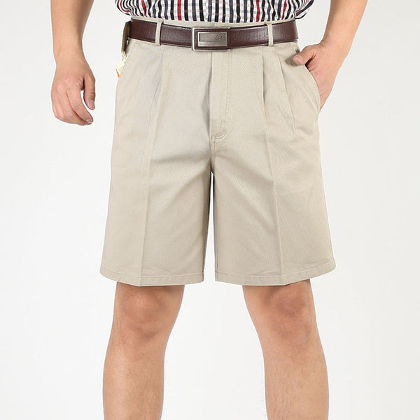 Summer Men's Shorts Pure Cotton High Waist Loose Cropped Pants Thin Casual Shorts