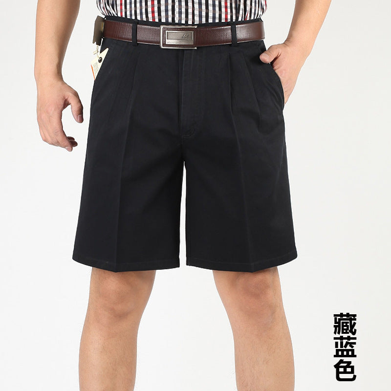 Summer Men's Shorts Pure Cotton High Waist Loose Cropped Pants Thin Casual Shorts