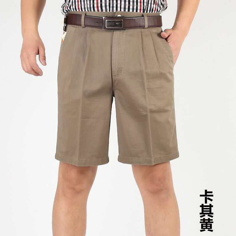 Summer Men's Shorts Pure Cotton High Waist Loose Cropped Pants Thin Casual Shorts