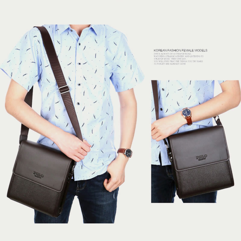 Men's Small Leather Messenger Bag Shoulder Bag Casual Wallet Handbag Messenger Bag