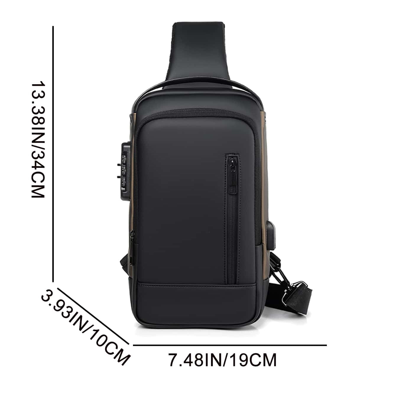 Multifunctional Business Small Shoulder Bag Rechargeable Anti-theft Combination Lock Motorcycle Chest Bag