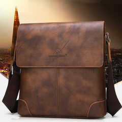 Men's Vintage Leather Messenger Bag Business Gentleman Style Messenger Bag