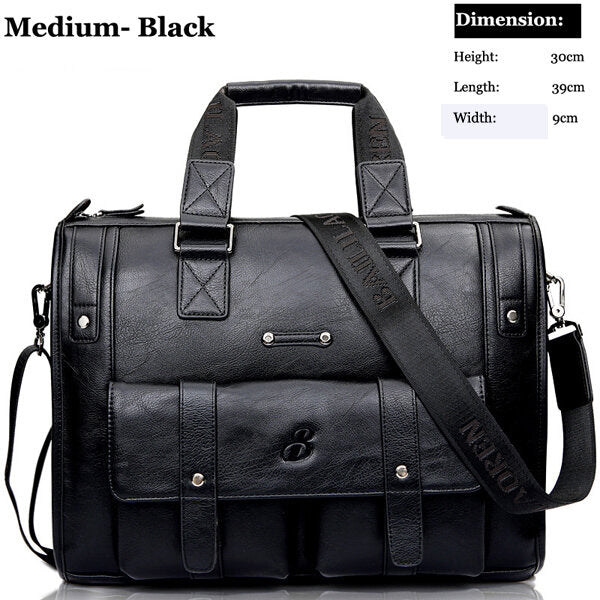 Men Business Vintage Laptop Briefcase Big Capacity Handbag Travel Bag