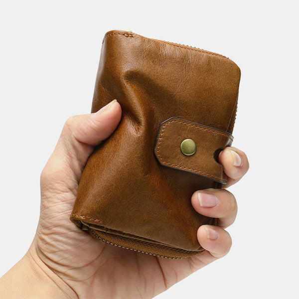 Wallet For Daily Shopping Short Soft Leather Purse