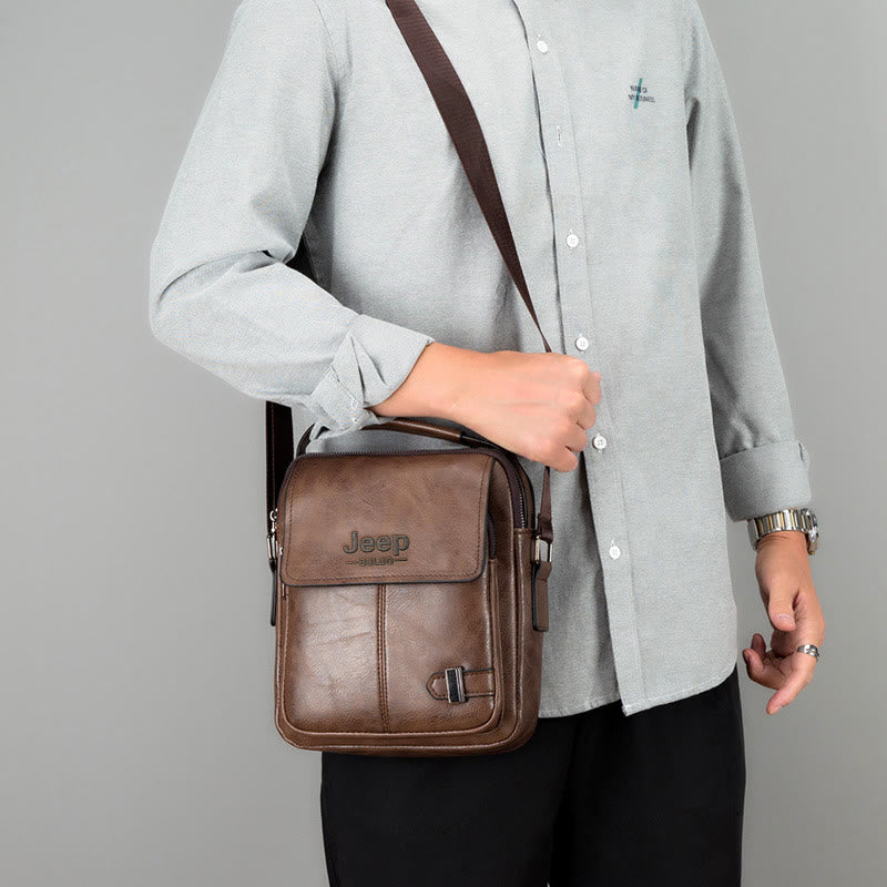 Retro Men's Leather Shoulder Bag Travel Bag Business Commuter Casual Messenger Bag