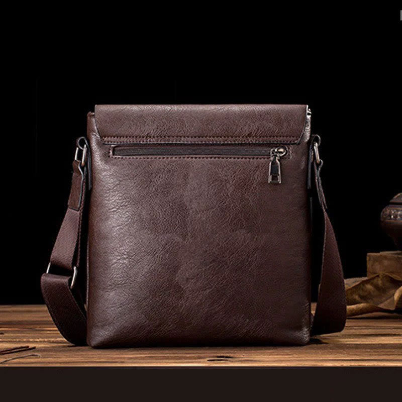 Large Capacity Retro Men Leather Messenger Bag Small Wallet Daily Crossbody Bags