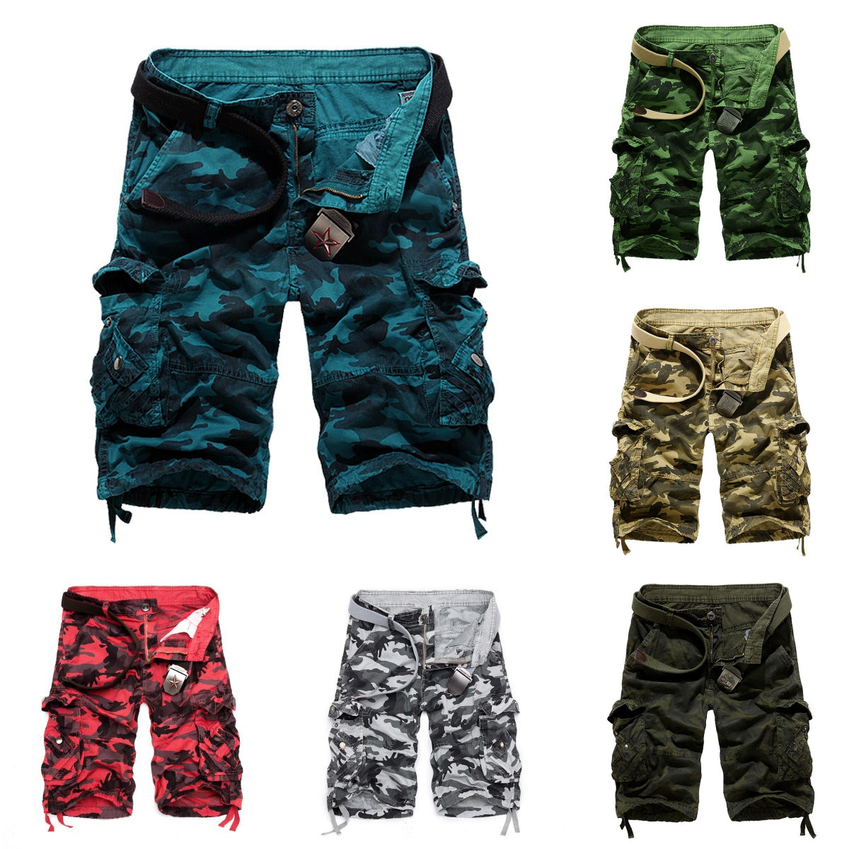 Camouflage Shorts Men's Summer Cargo Shorts Casual Shorts