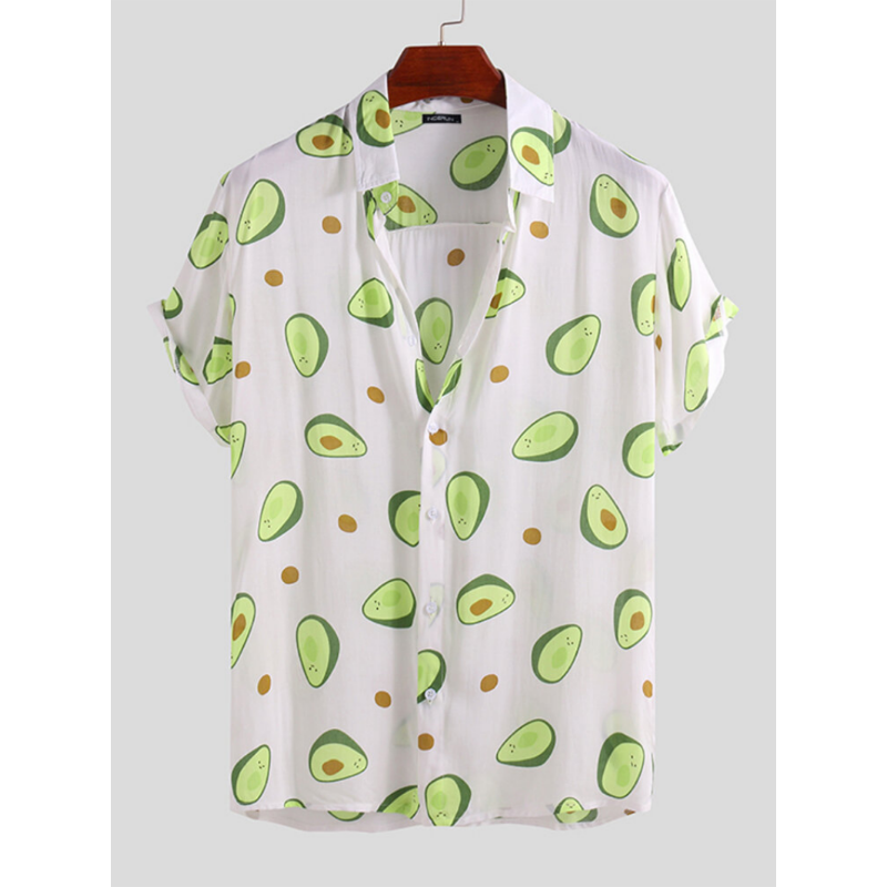 Mens Printed Summer Hawaiian Style Casual Vacation Shirts