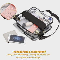 Transparent Messenger Bag Zipper Tote Bag Casual Shopping Large Capacity Waterproof Gym Bag