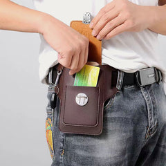 Men's Leather EDC Everyday Carry Bag with Card Slots for Key Belts