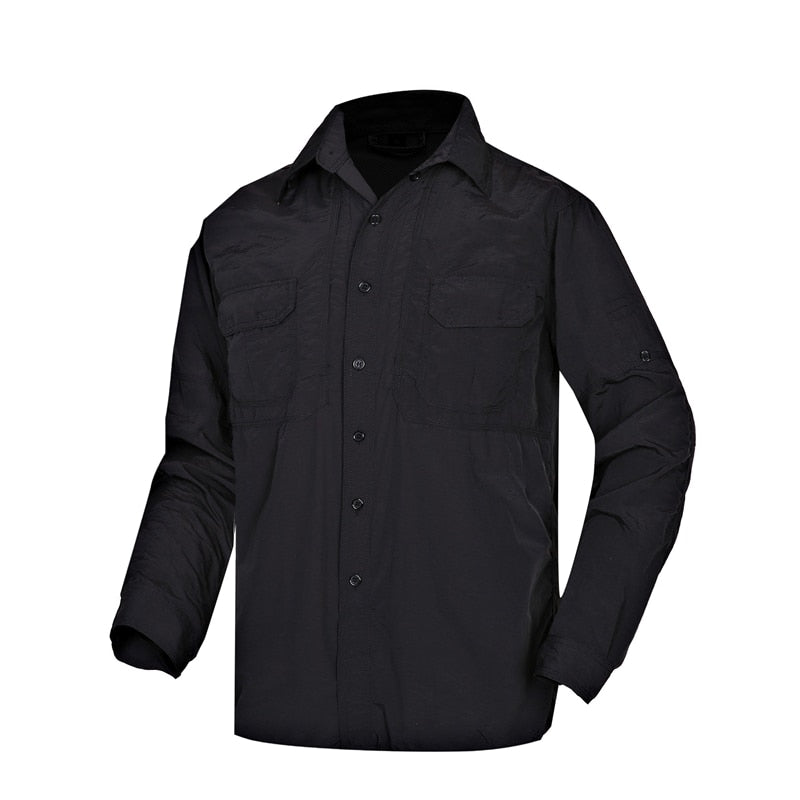 Men's Tactical Shirt Military Camouflage Long Sleeve Fast Dry Lightweight Outdoor Jacket Shirt