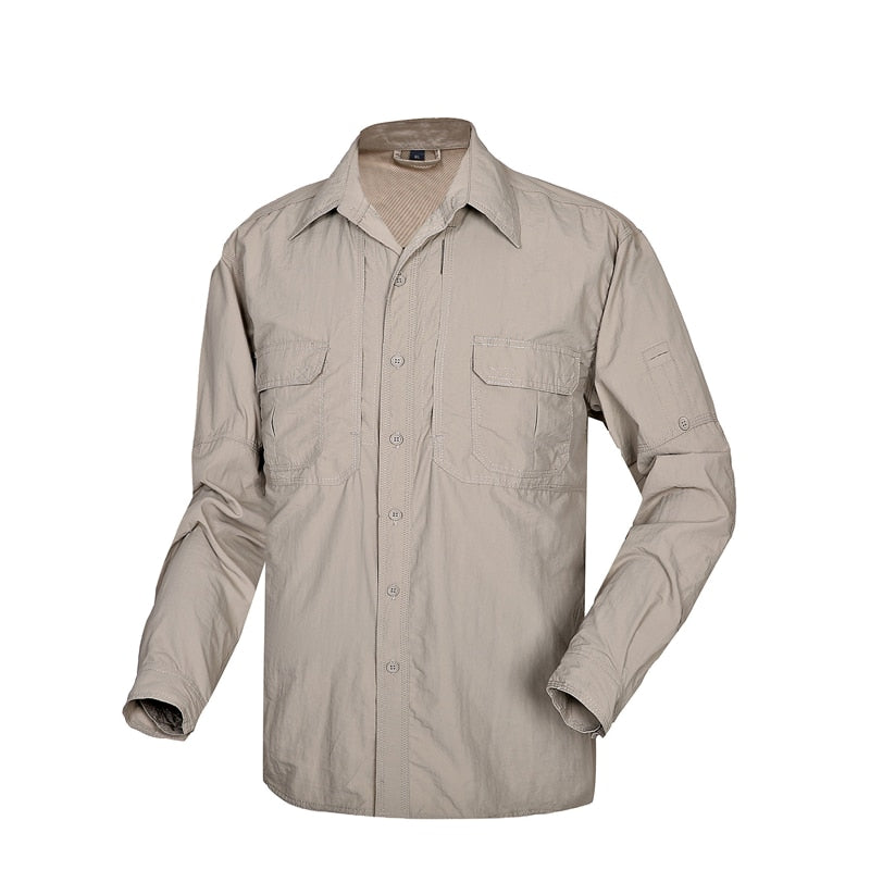 Men's Tactical Shirt Military Camouflage Long Sleeve Fast Dry Lightweight Outdoor Jacket Shirt