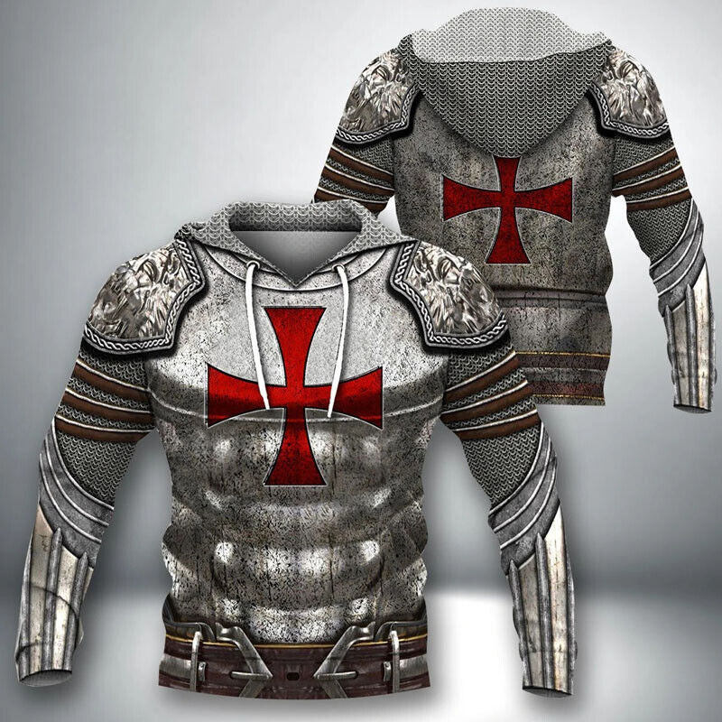 Men's 3D Digital Printing Viking Warrior Hoodies