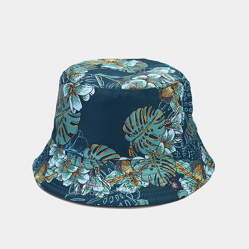 Flower Pattern Fisherman Hat Sun Hat for Outdoor Travel In Spring and Summer