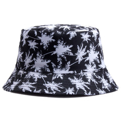 Maple Leaf Bucket Hat Print Coconut Tree Reversible Hat