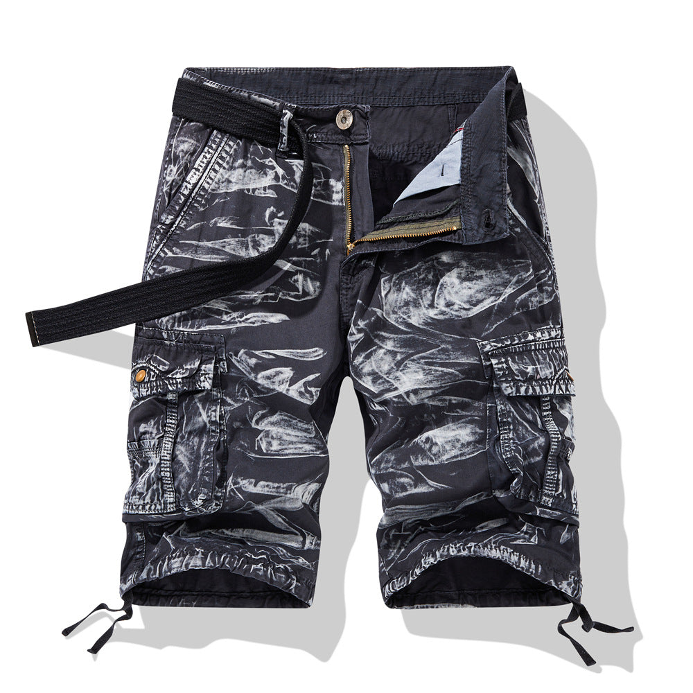 Men's Summer Loose Casual Camouflage Shorts Multi-pocket Men's Five-point Shorts