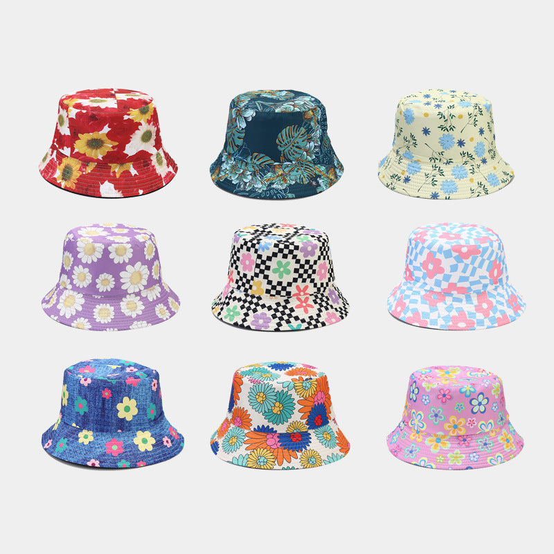 Outdoor Travel Floral Pattern Bucket Hat Sun Hat